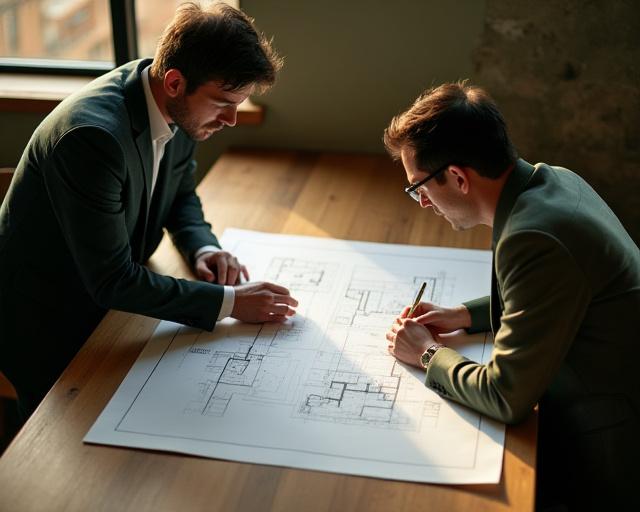 Architectural interior design planning session