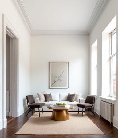 Sleek Brooklyn brownstone living room renovation